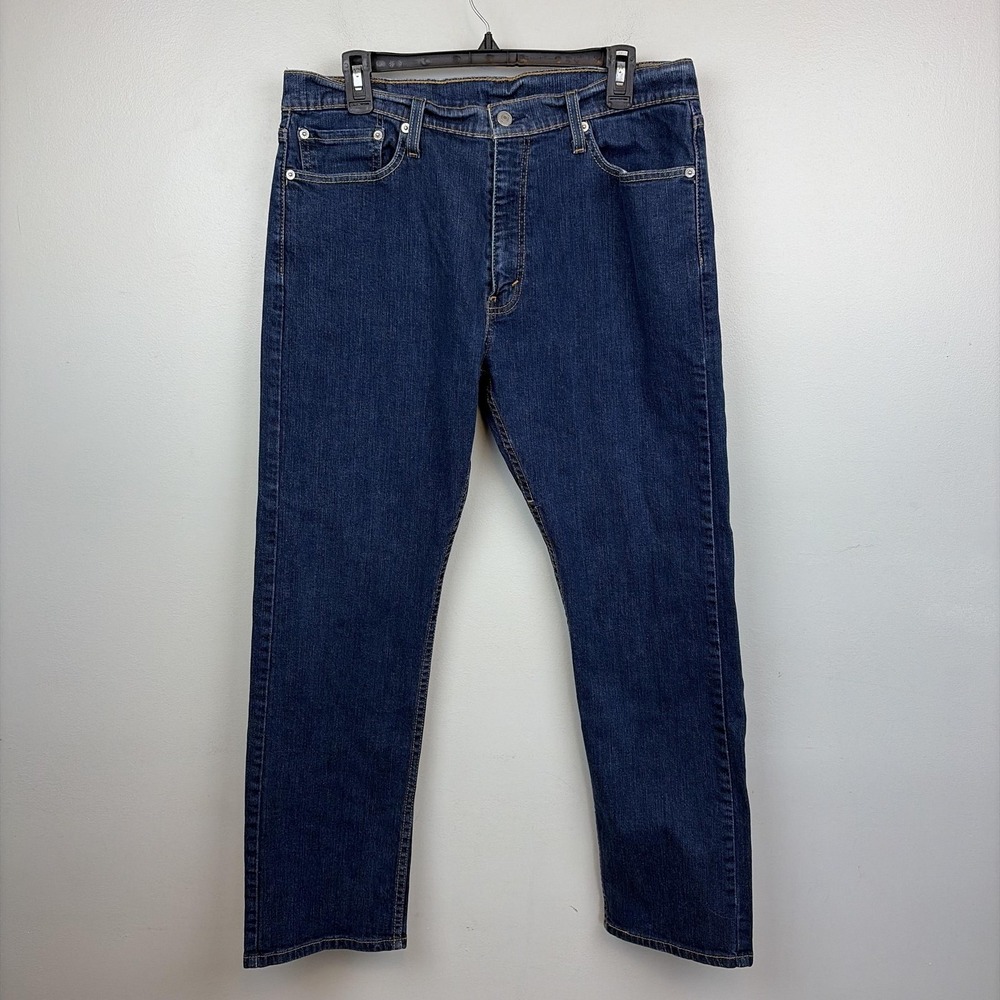 Levis 513‎ Jeans Mens 36x30 Blue Dark Wash Slim Straight Denim Classic Pants
